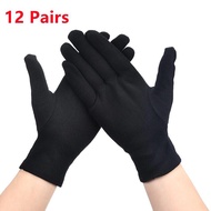 <905>White Cotton Gloves 12Pair Moisturizing Eczema Gloves for Dry Hands Washable Overnight Sleeping