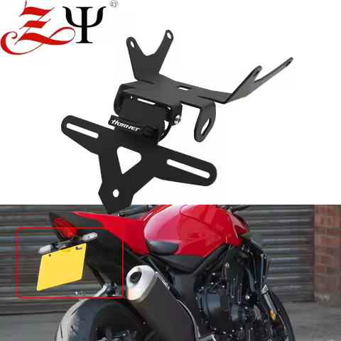 Motorcycle Foldable License Plate Holder Tail Tidy Fender Eliminator LED Light For HONDA CB1000 Horn