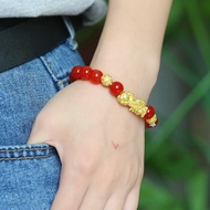 开光仿黄金 招财辟邪貔貅手链(8MM) bracelet for unisex Plated Pixiu Beads Bracelet 8mm招财貔貅手链 转运珠手串 Healing Crystal Stretch Beaded
