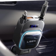 LISEN for iPhone 17 Pro Max Retractable Car Charger[USB C Cable & L Cable], 96W 4 in 1 Fast Charging