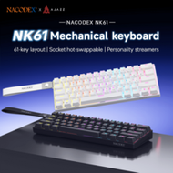AJAZZ NK61 Wired Mechanical Keyboard, Full-Color Mixed Backlight, Side Ambient Light Box, 61 Keys Wi
