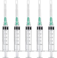 20Pack 5ml 21G 38mm/1.5inch Disposable Sterile Syringe Individually Packaged for Scientific Labs, Li