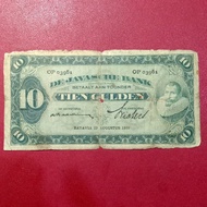 uang kuno indonesia seri JP Coen 10 Gulden ttd praasterink