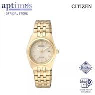 [Aptimos] Citizen Eco-Drive EW2292-67P Gold Dial Women Ip Gold Plated Bracelet Watch