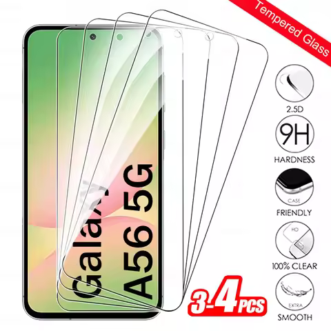 3/4Pcs HD Tempered Glass For Samsung Galaxy A56 Screen Protector Samsung A56 Crystal Galaxy A 56 Pro
