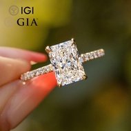Factory Custom Gia Igi Certified Vvs Cvd Lab Grown Created Diamond 10k 14k 18k Gold Radiant Cut Enga