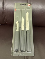 ZWILLING TWIN® Grip 孖人牌 果刀套裝3件 刀具三件組 削皮刀 + 水果刀 + 鋸齒刀 德國品牌 原裝包裝 廚房刀具 全新未拆 廚房刀具