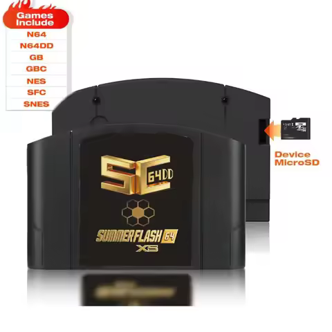SC64 SummerflashX5 gold cart 64 Open Source N64DD Flash TF Cart SC64 GBC SNES 64DD 5000-in1 Retro Vi