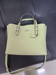 Coach Outlet Leather Mollie Tote 25 in Pale Lime (Green) 手袋 包包