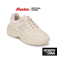 Bata บาจา North Star รองเท้าสนีคเกอร์แฟชั่นแบบผูกเชือก สำหรับผู้หญิง รุ่น MACAO สีขาว 5201156 สีเบจ 