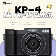 KiTBEEZ KP-4 Camera✨ 75MP Digital Cmaera Vlogging Camera Dual Ring Fill Light｜5K+18X Zoom 180° Flip 