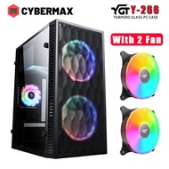 YGT Y-266 PC Case With 2 RGB Fans Tempered Glass ITX/Micro ATX Case Gaming Case For Desktop Computer