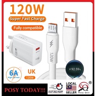 ♕LOCAL STOCK♕ 120W Super Fast Charging Cable Extra Thick Cable Micro USB Charger Cable Type-cfast ch