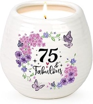 75th Birthday Gifts for Women, 75th Birthday Candle 10Oz, Gift for 75 Year Old Woman,75 and Fabulous
