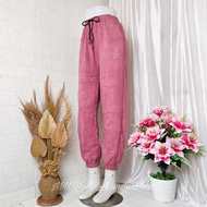 Jogger Pants Wanita Fit M-XXL Bahan Beludru Import Premium/ Celana Jogger Wanita/Jogger Panjang Wani