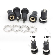 PJ-392A 391 3 4 Pole foot 3.5mm female Audio Socket Panel Mount Gold Plated connector stereo Nuts fo