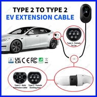 Type 2 EV Extension Cable (Extend Charging Gun to Car) EVSE Extension Cord Sambung Panjang