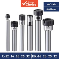One Set High Precision ER Extension Bar, Straight Shank Extension Rod ER11/ER16/ER20 For CNC Collet 