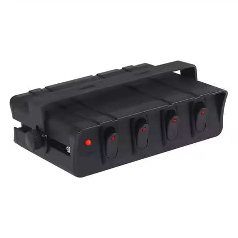 4-Gang Toggle Controller Panel 80A DC 12V 24V 4 Gang Marine Rocker Switch Box Emergency Strobe Light