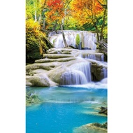 |BANNER 3D| BANNER HIASAN DINDING|BANNER PERMANDANGAN AIR TERJUN  |3D WALL BANNER | 4 X 6.5 kaki