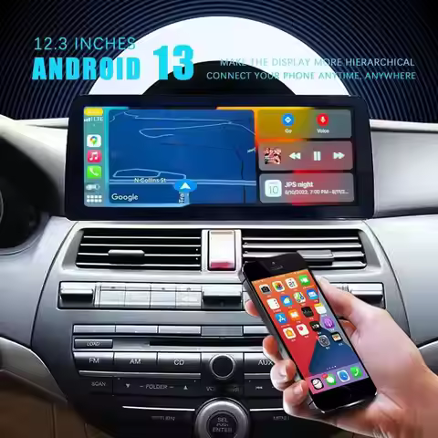 NaviRider 12.3 Inch Android 14 Screen For Honda Accord 7 2003-2008 GPS Navig Car Multimedia Video Pl