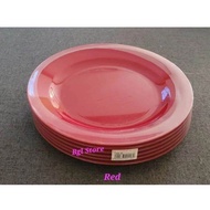 8" / 9" /10" Gware Plastic Round Shallow Plate Rim Plate / Pinggan Plastik ( 6pcs/Set)