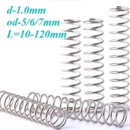 SUS304 stainless steel d1.0mm compression spring outer diameter 5/6/7mm length 10-100mm pressure spr