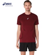 ASICS Men ROAD SEAMLESS Short Sleeve Tee in Dark Red Planet