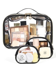 Travel Makeup Bag, TSA Approved Waterproof Quart Size Cosmetic Bags, Make Up Organizer Case Purse fo