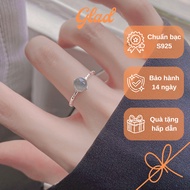 NUSCO Brand GLAD S925 Silver Ring with Moonstone, Symbolizing Friendship and Love