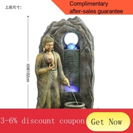 YQ42 Buddha Statue Water Fountain Decoration Living Room Entrance Floor Humidifier Office Zen Feng Shui Fortune Watersca