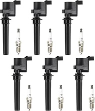 Ignition Coil Pack + Iridium Spark Plugs for 01-08 Ford Escape, 05-07 Five Hundred, Freestyle, 01-04