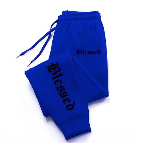 Blessing Letter Print Men's And Women's Sportswear Leggings Sportswear Pants Men's Drawstring Pants 