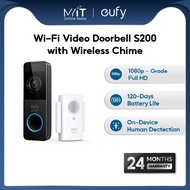 eufy Wi-Fi Video Doorbell S200 with Wireless Chime - E8220 , White, 1080p-Grade Resolution, 120-day 