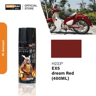 Samurai Spray Paint Honda Motorcycle Paint Colours H233 Ex-5 Dream Red 400ml Aerosol Cat Motor &amp; Kereta Spray Tin
