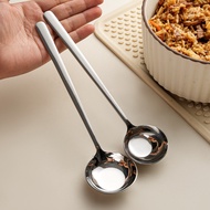 Elegant 304 Stainless Steel Spoon High-value Flat Bottom Round Spoon Dessert Spoon Thickened Bibimba