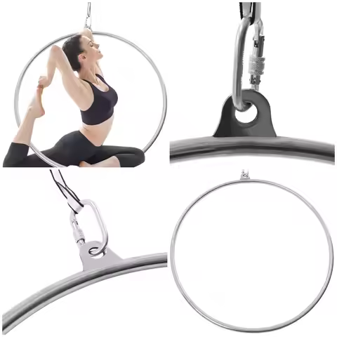 90cm/3ft Aerial Yoga Ring, Aerial Lyra Hoop Gymnastic Equip, Lifting Ring Single Point Yoga Dance