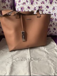 Calvin Klein tote bag 啡色單肩包 袋 CK