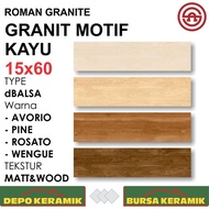Granit Lantai Motif Kayu 15x60 dBALSA SERIES -ROMAN- woodmatt