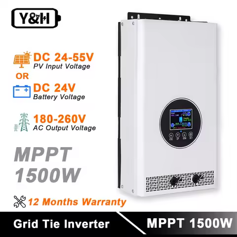 Y&H 1.5KW 2KW MPPT Solar Grid Micro Inverter Power Limiter LCD Display AC 230V Pure Sine Wave RS485