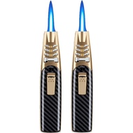 2Pack Fire Butane Torch Lighter, Butane Cigar Lighter, Refillable Butane Torch Lighter (B)