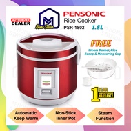 Pensonic 1.8l Jar Rice Cooker with Non-Stick Inner Pot with steam tray PSR-1802 / Midea 1.8 LITER MR