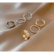 Chel Ring (3 PCS SET) Plain Round Rings, 3 Pieces Simple, Elegant, Korean Rings