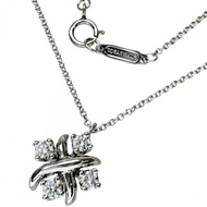 TIFFANY&Co./Tiffany Jean Schlumberger 十字設計四鑽項鍊，Pt950 鉑金，4.4 克，40.5 厘米，女士款 [二手]