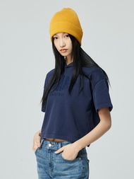 女裝|Logo短袖帽T 復古水洗系列-海軍藍