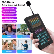 Handheld live streaming sound card device, audio mixer with voice-changing function, used for podcas