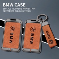 Card Smart Key Fob Cover For BMW iX i5 i7 X1 X3 X5 5 7 Series Zinc Alloy Leather TPU Universal For S