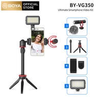 BOYA BY-VG350สมาร์ทโฟนชุดวิดีโอสำหรับ Youวล Vหางปลาทำวิดีโอกราฟิกพร้อม BY-MM1 + Vivo Oppo Samsung โทรศัพท์ไมโครโฟนที่วางโทรศัพท์ Stabilizer ไฟ LED Shock Mount Clamp