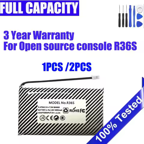 3000mAh Battery For Open source console R36S Game machine 3.8V Rechargeable Bateria