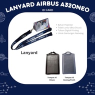 GANTUNGAN Airbus A320 NEO ORIGINAL+ID CARD 2 Slots Office Hanger lanyard BEST Seller ANTI-Fade